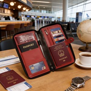 NOMO Vault- RFID travel wallet with pull out day wallet- leather & eco options SKU: NOMORFIDVAULT01