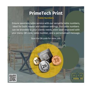Table Numbers / Settings : SKU: PTPTN01